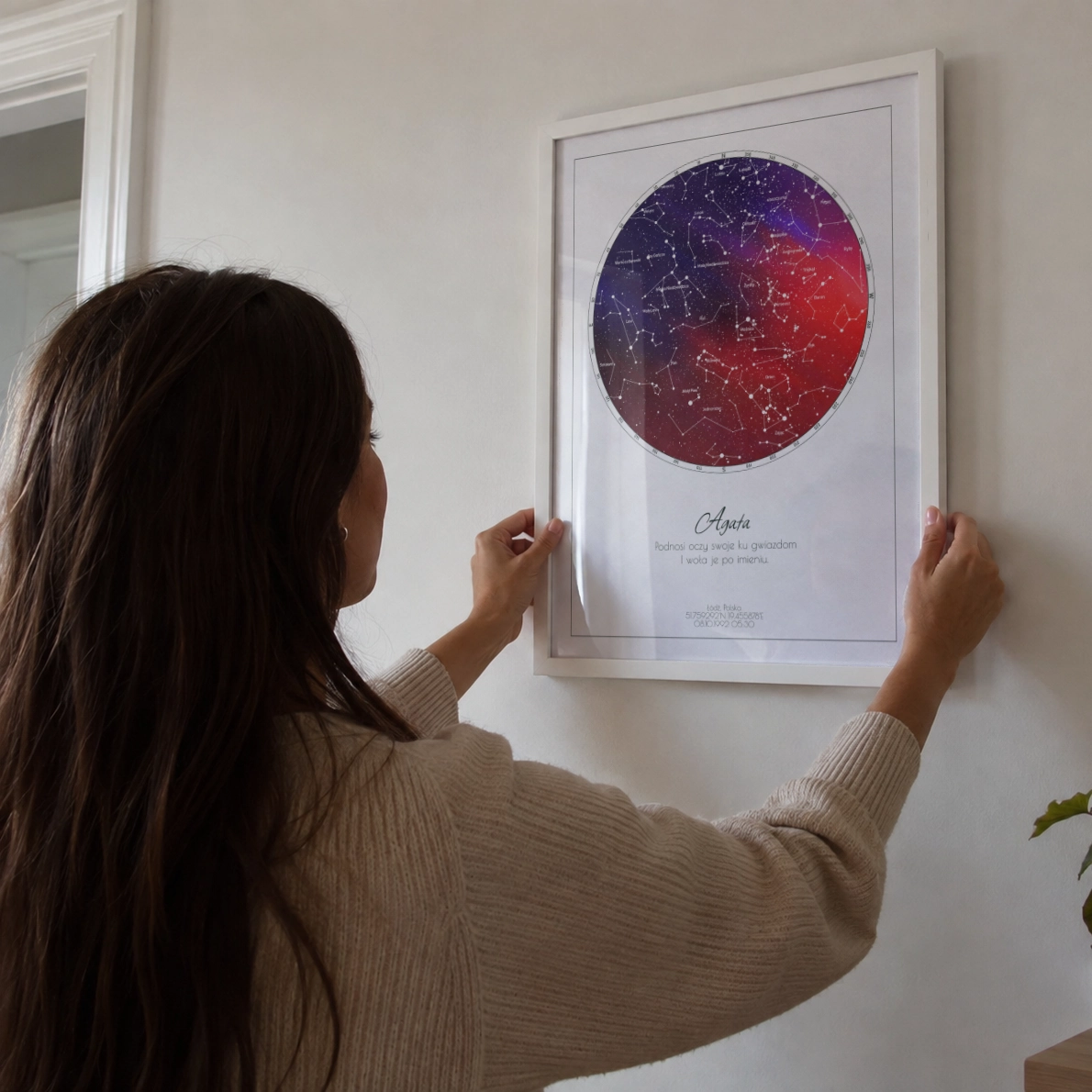 Personalizowana mapa gwiazd w ramce jako prezent – opinia klientki Understarsky
